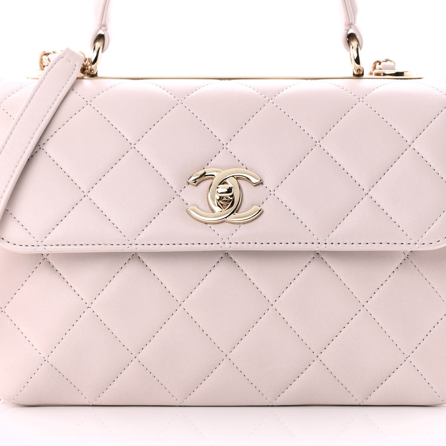 Lambskin Quilted Small Trendy CC Flap Dual Handle Bag Lilas Lilac