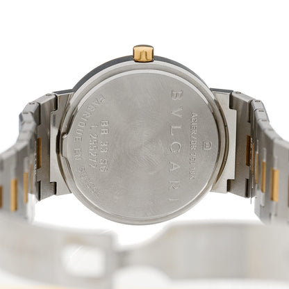 Bulgari Stainless Steel 18K Yellow Gold 33mm Quartz Watch Black 4 of 4