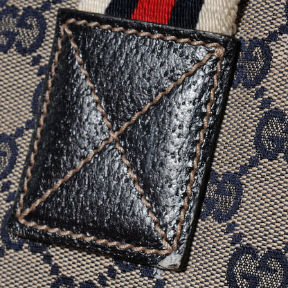 Gucci GG Monogram Web Medium Collapsable Carry On Duffle Navy 8 of 8