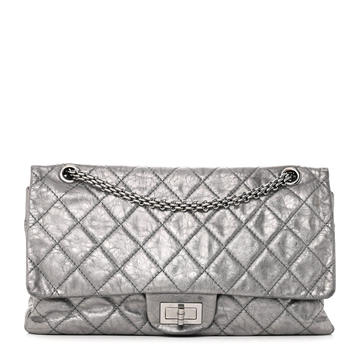 Chanel Metallic Aged Calfskin Quilted 2.55 Reissue 227 Flap Dark Silver 1 of 21