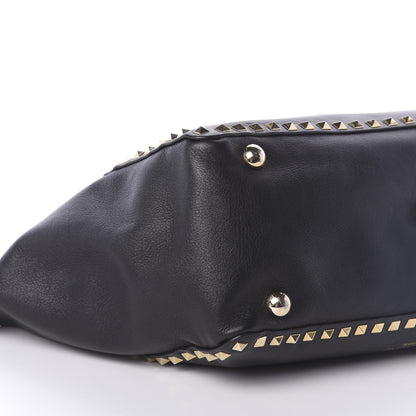 Valentino Garavani Vitello Medium Rockstud Tote Black 8 of 9