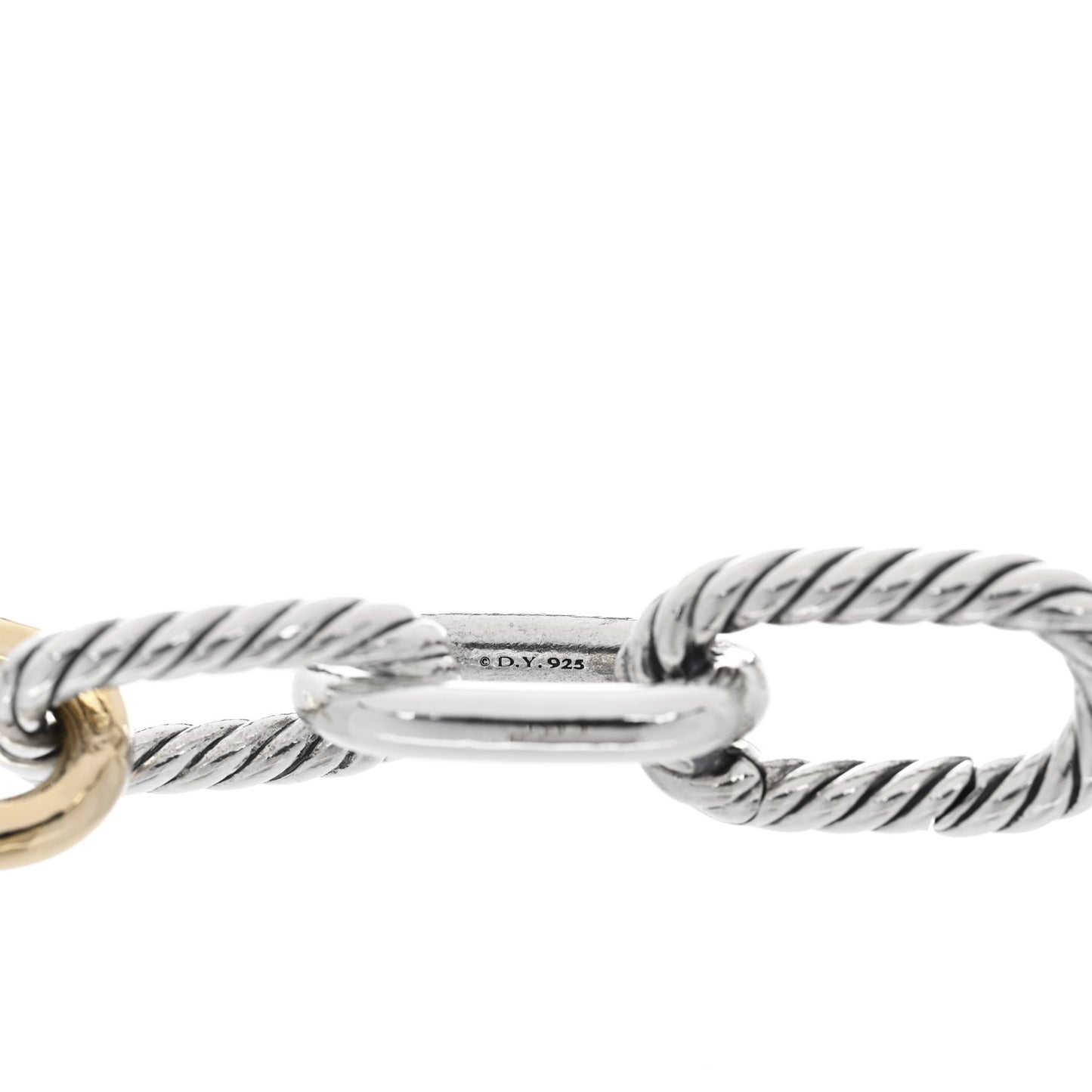 Sterling Silver 18K Yellow Gold 11mm DY Madison Link Chain Bracelet