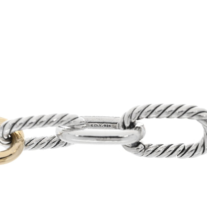 David Yurman Sterling Silver 18K Yellow Gold 11mm DY Madison Link Chain Bracelet 5 of 5