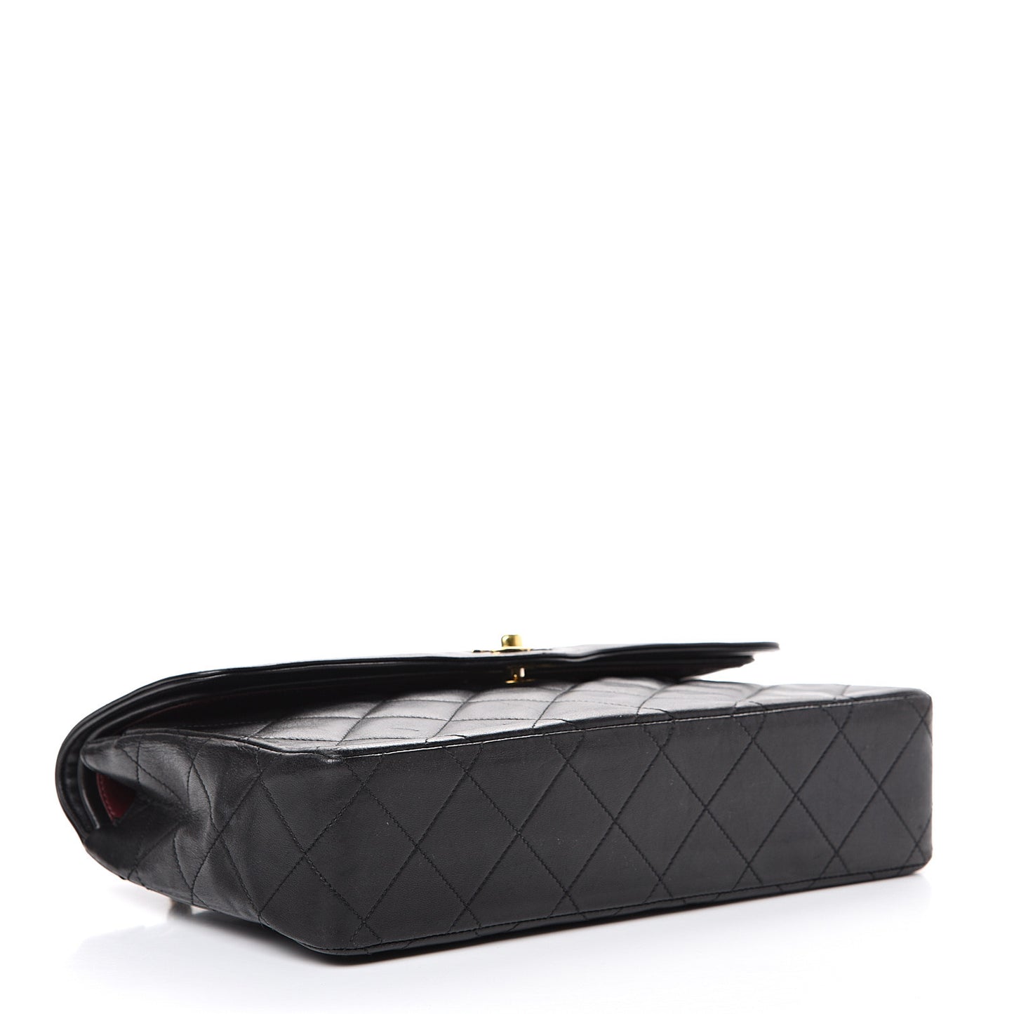 Lambskin Quilted Small Double Flap Black