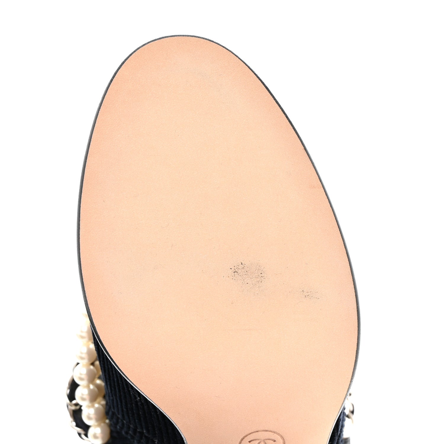 Chanel Velvet Satin Cap Cap Toe Short Boots 39 Navy Black 11 of 12
