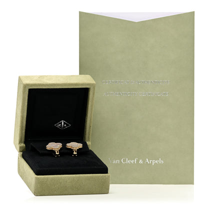 Van Cleef & Arpels 18K Yellow Gold Mother of Pearl Vintage Alhambra Earrings 5 of 5
