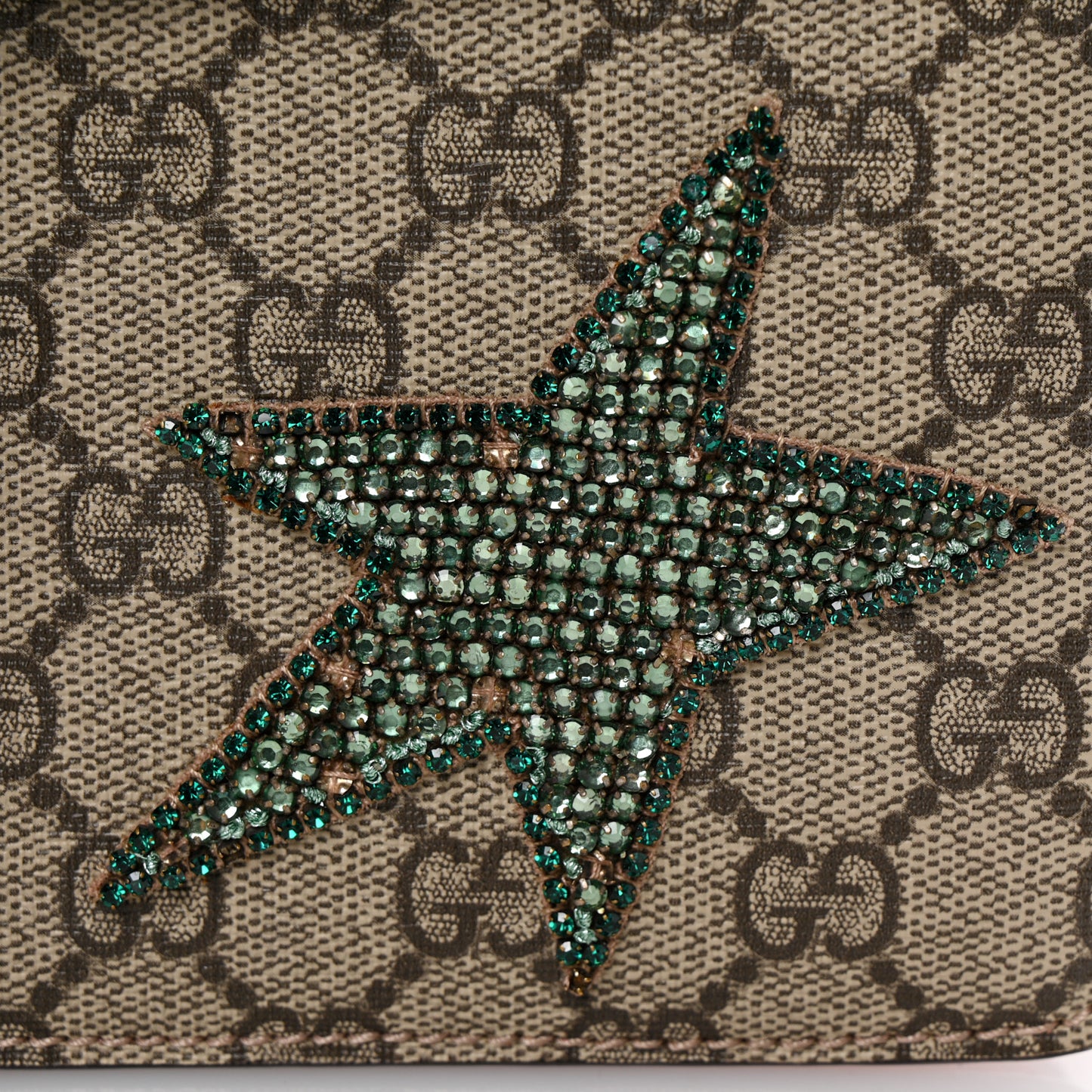 GG Supreme Monogram Suede Pierced Heart Embroidered Medium Dionysus Shoulder Bag Beige Ebony Pink Tropical Flower