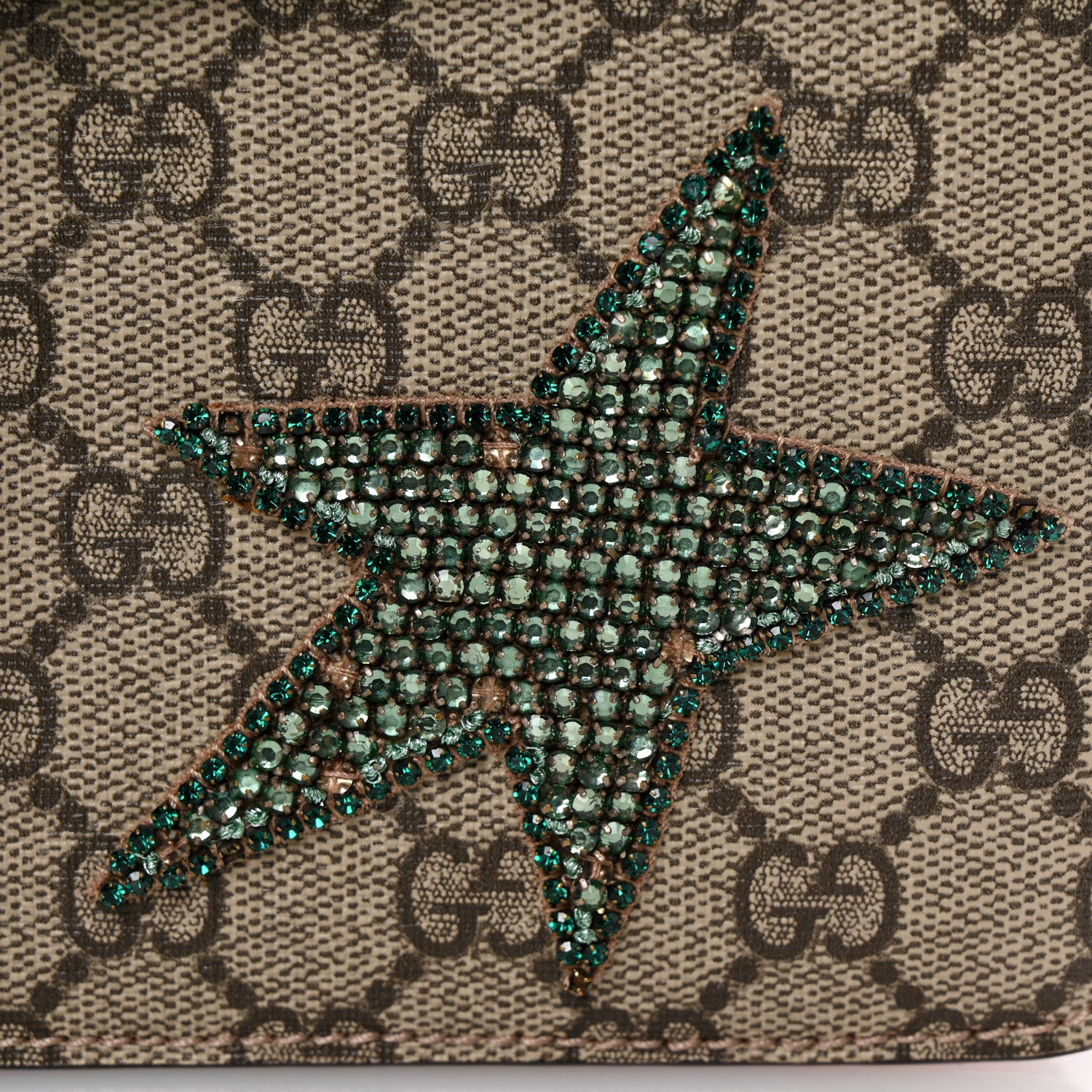 Gucci GG Supreme Monogram Suede Pierced Heart Embroidered Medium Dionysus Shoulder Bag Beige Ebony Pink Tropical Flower 16 of 16