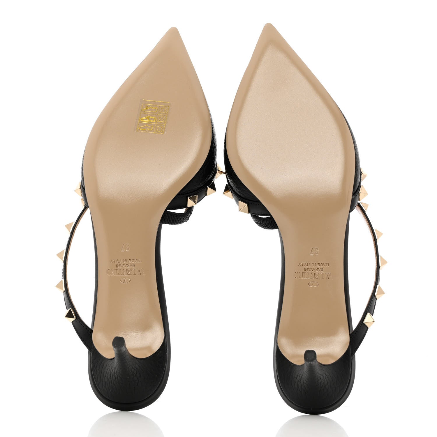 Valentino Garavani Pebbled Calfskin Rockstud Cross Strap 50mm Mules 37 Black 5 of 9