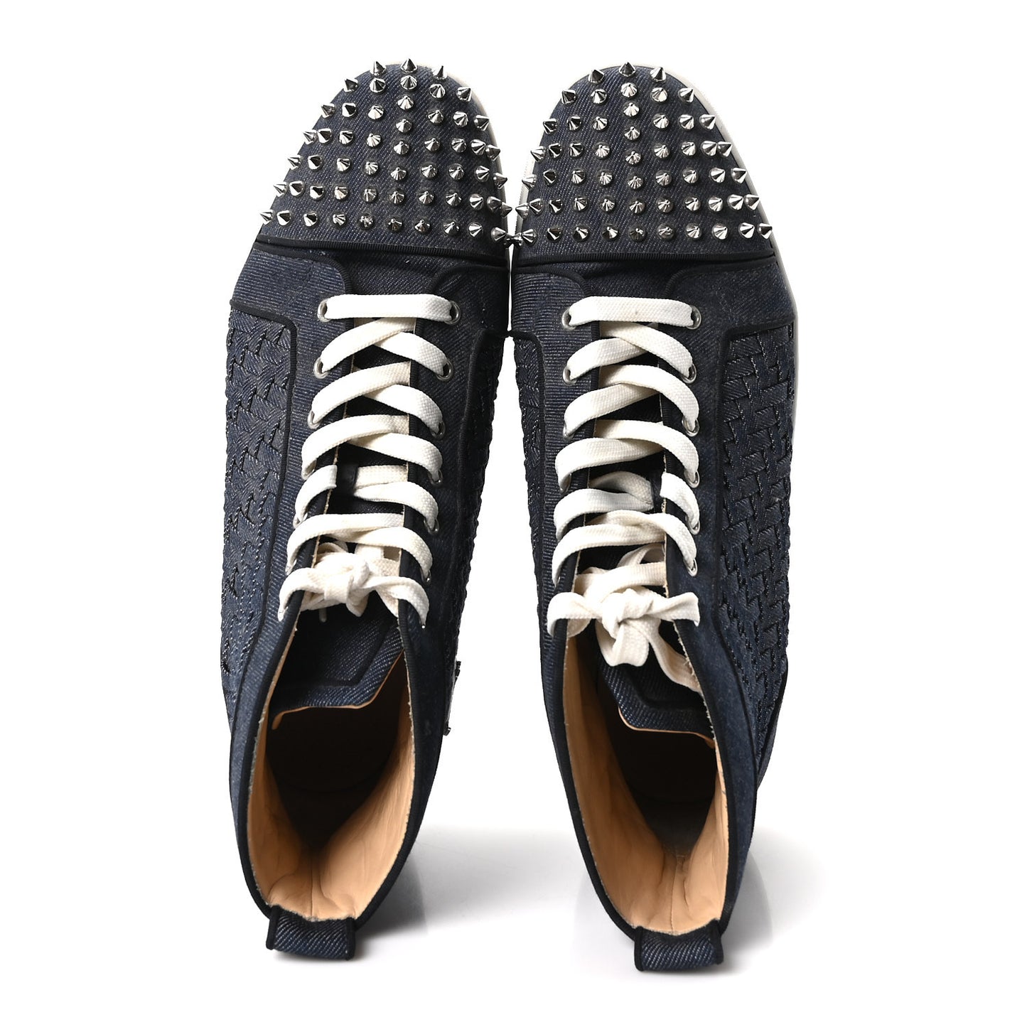 Denim Woven Lou Spikes Flat Sneakers 44.5 Blue