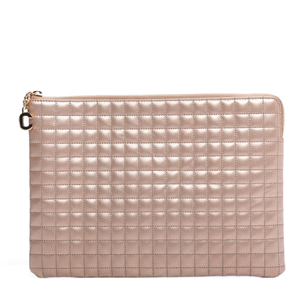 Celine Calfskin Quilted C Charm Pouch Gold 1 of 9