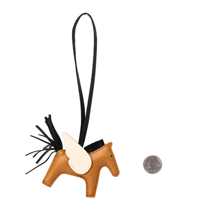 Hermes Milo Lambskin Grigri Rodeo Pegase Horse Bag Charm PM Sesame Black Nata 2 of 4