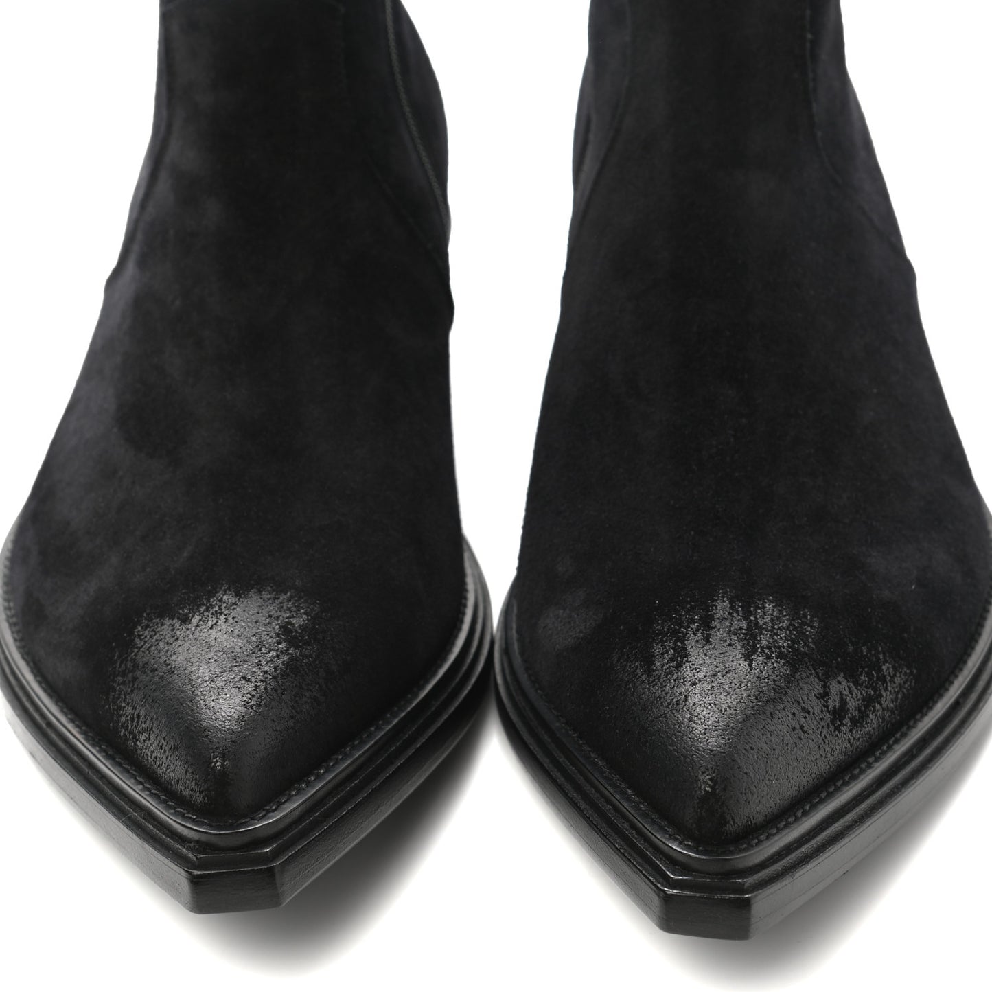 Suede Mens Santiag Western Boots 44 Black