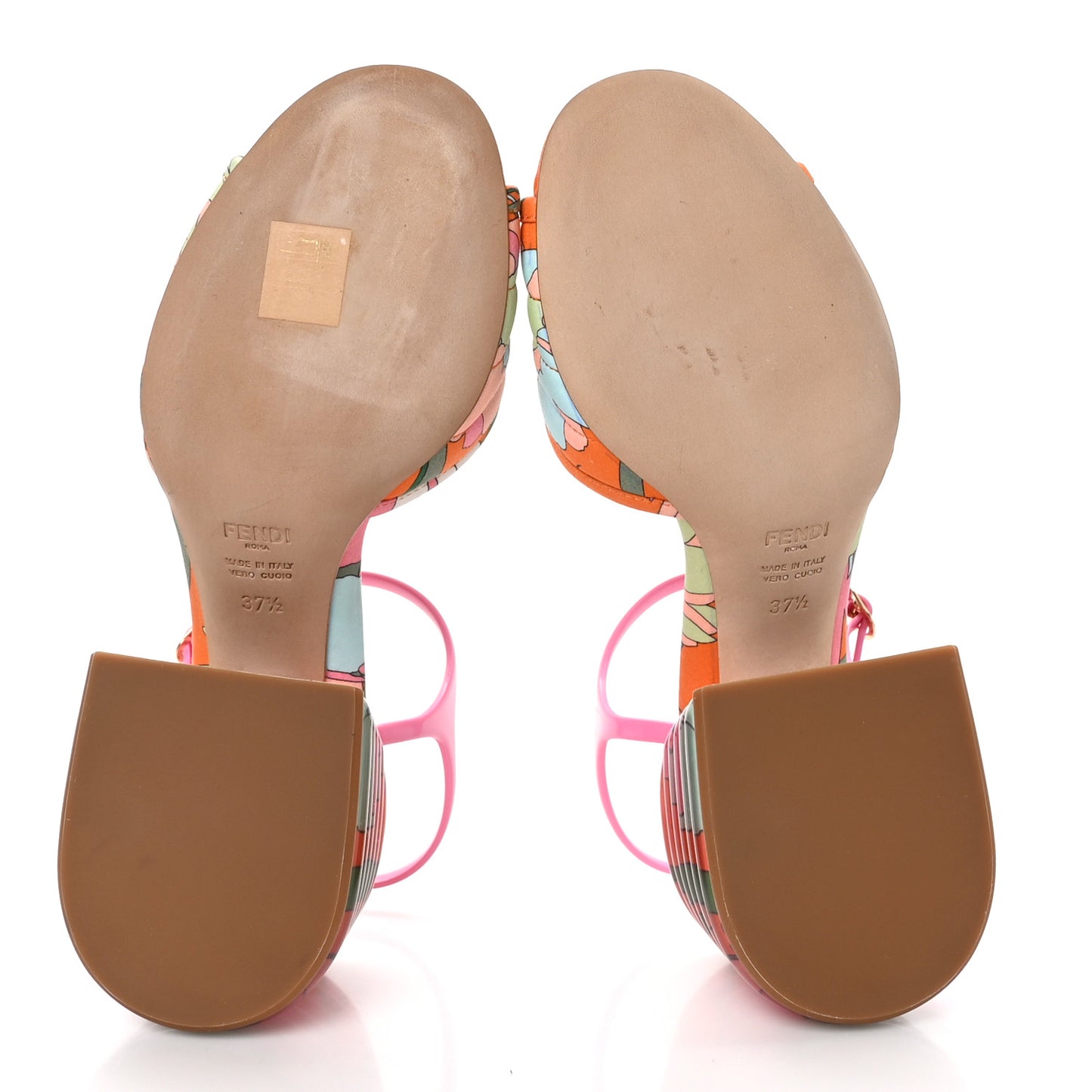 Fabric Calfskin Promenade Slingback Sandals 37.5 Arancio