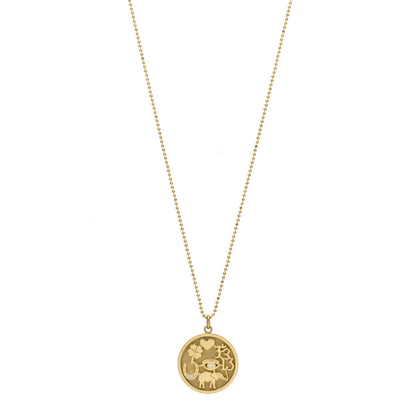 Jennifer Meyer 18K Yellow Gold Diamond Good Luck Pendant Necklace 1 of 7
