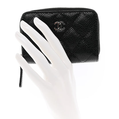 Chanel Caviar Quilted Zip Coin Purse Black 2 of 8