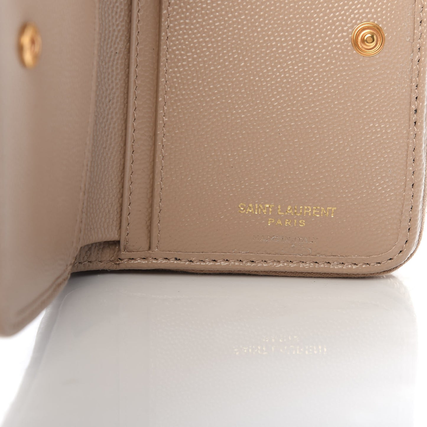 Grain De Poudre Matelasse Chevron Monogram Compact Zip Around Wallet Dark Latte