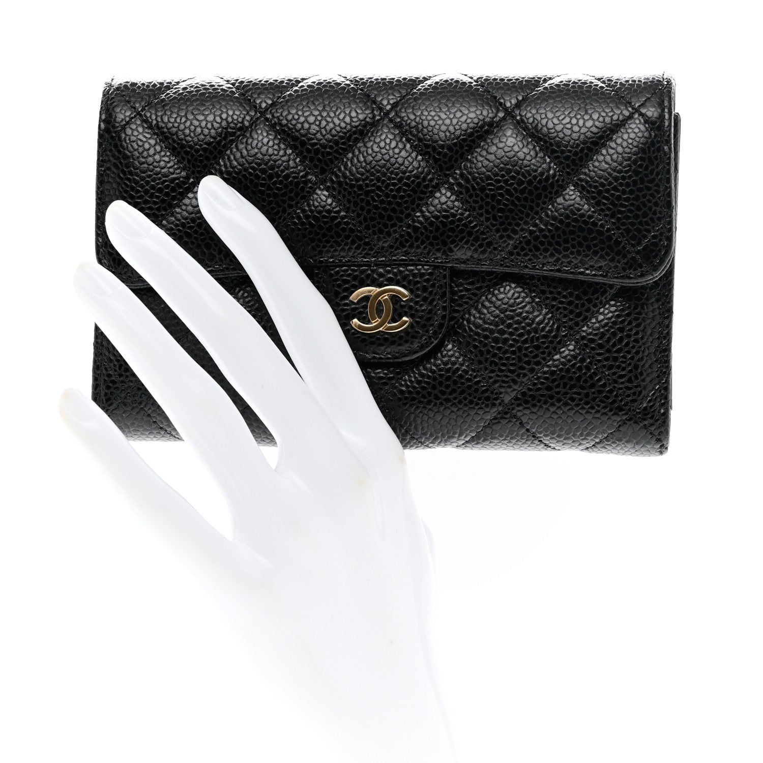Chanel Caviar Quilted Medium Flap Wallet Black 2 of 8