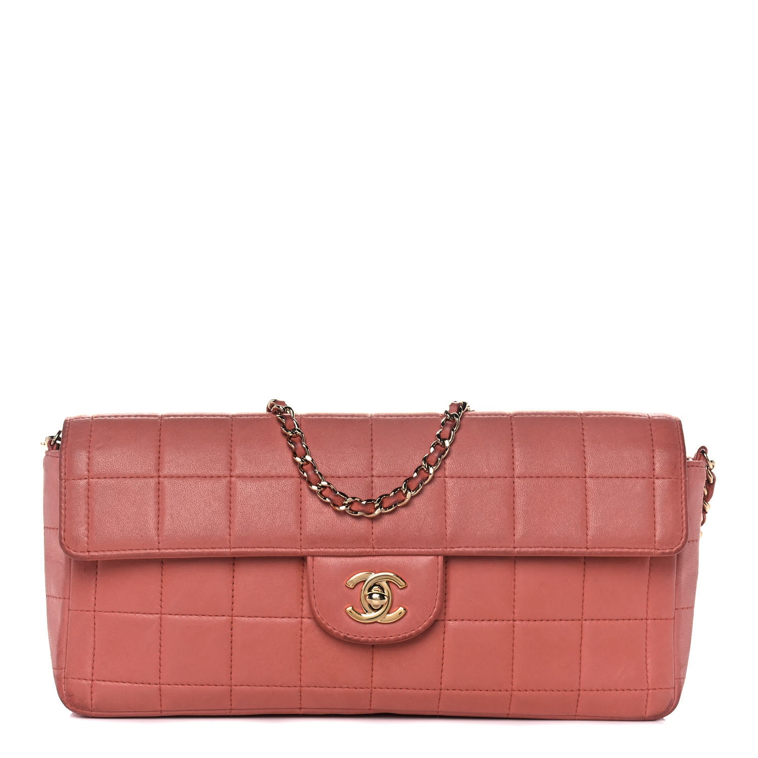 Chanel Lambskin East West Chocolate Bar Flap Pink 1 of 14