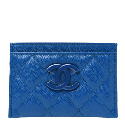 Chanel Caviar Quilted My Everything Card Holder Blue 1 of 4