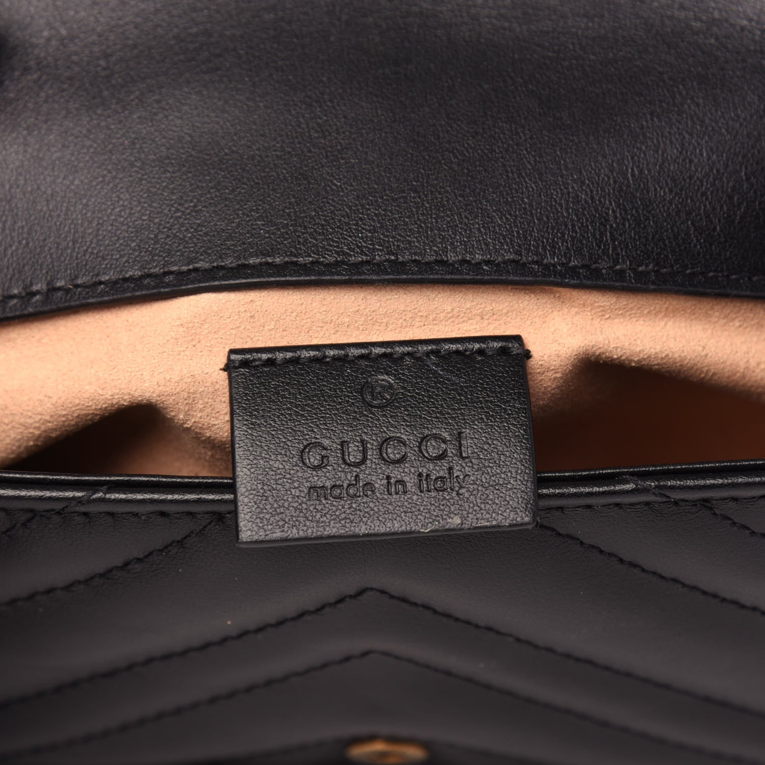 Gucci Calfskin Matelasse Super Mini GG Marmont Shoulder Bag Black 6 of 10