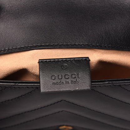 Gucci Calfskin Matelasse Super Mini GG Marmont Shoulder Bag Black 6 of 10