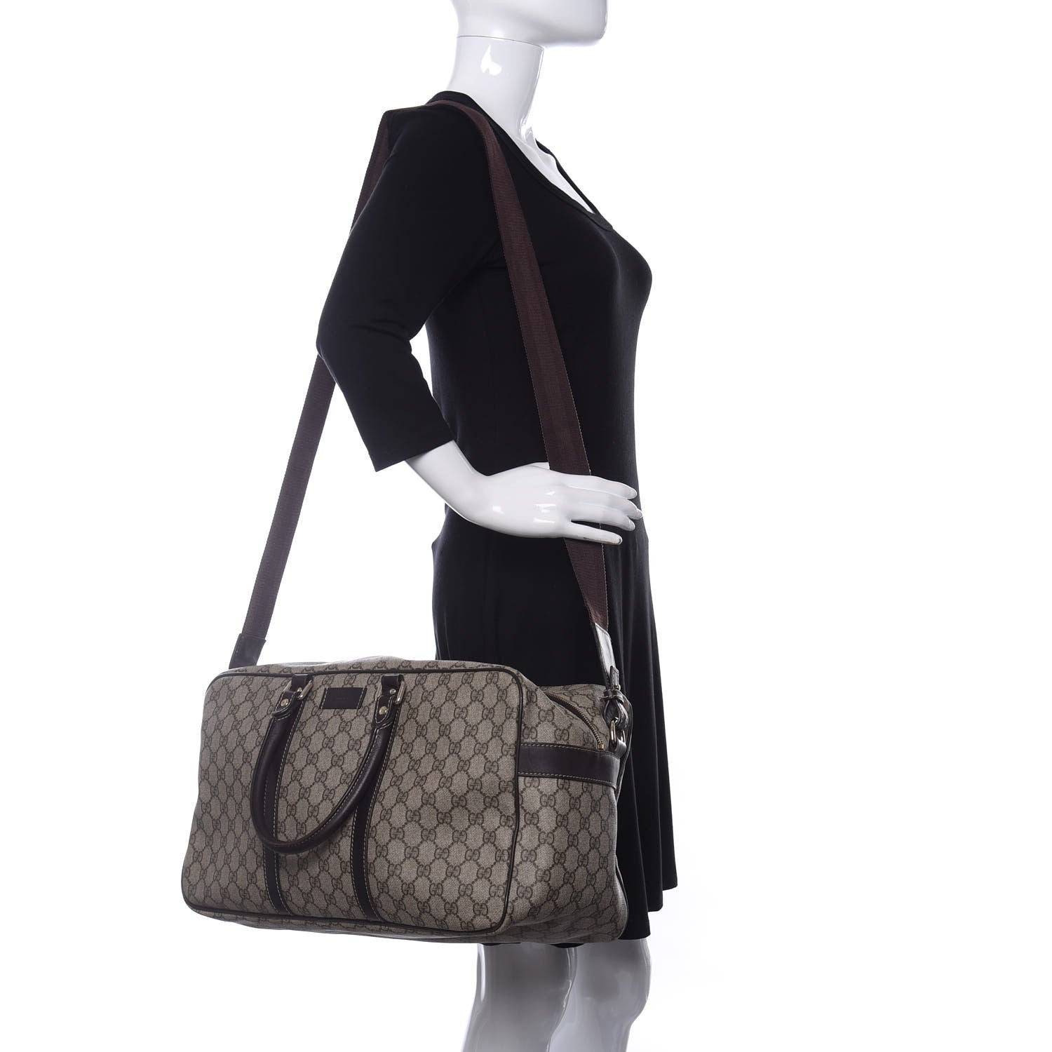 Gucci GG Plus Monogram Medium Carry On Duffle Dark Brown 2 of 19