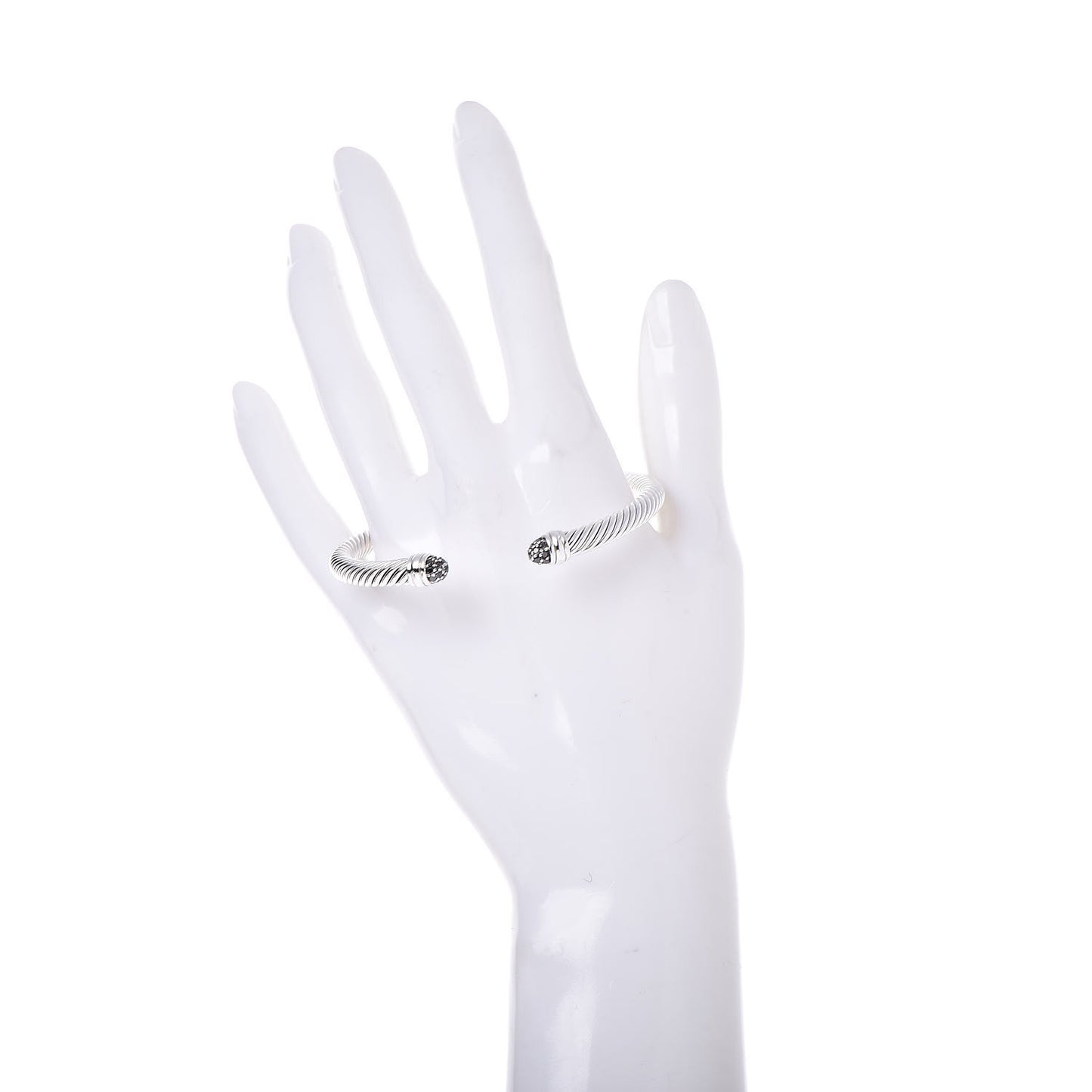 Sterling Silver Black Diamond 5mm Cable Classics Bracelet