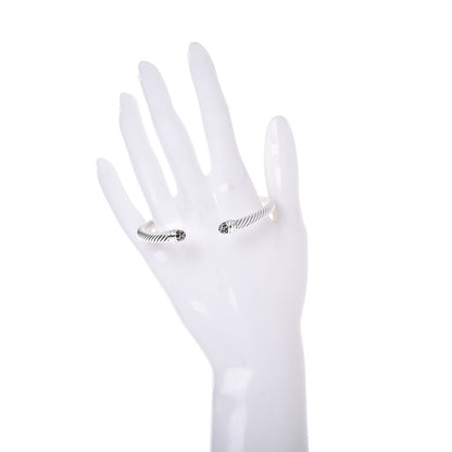 David Yurman Sterling Silver Black Diamond 5mm Cable Classics Bracelet 2 of 5