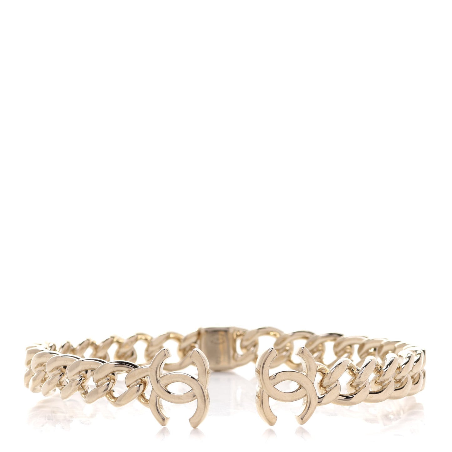 Metal CC Chain Link Choker Necklace S Gold