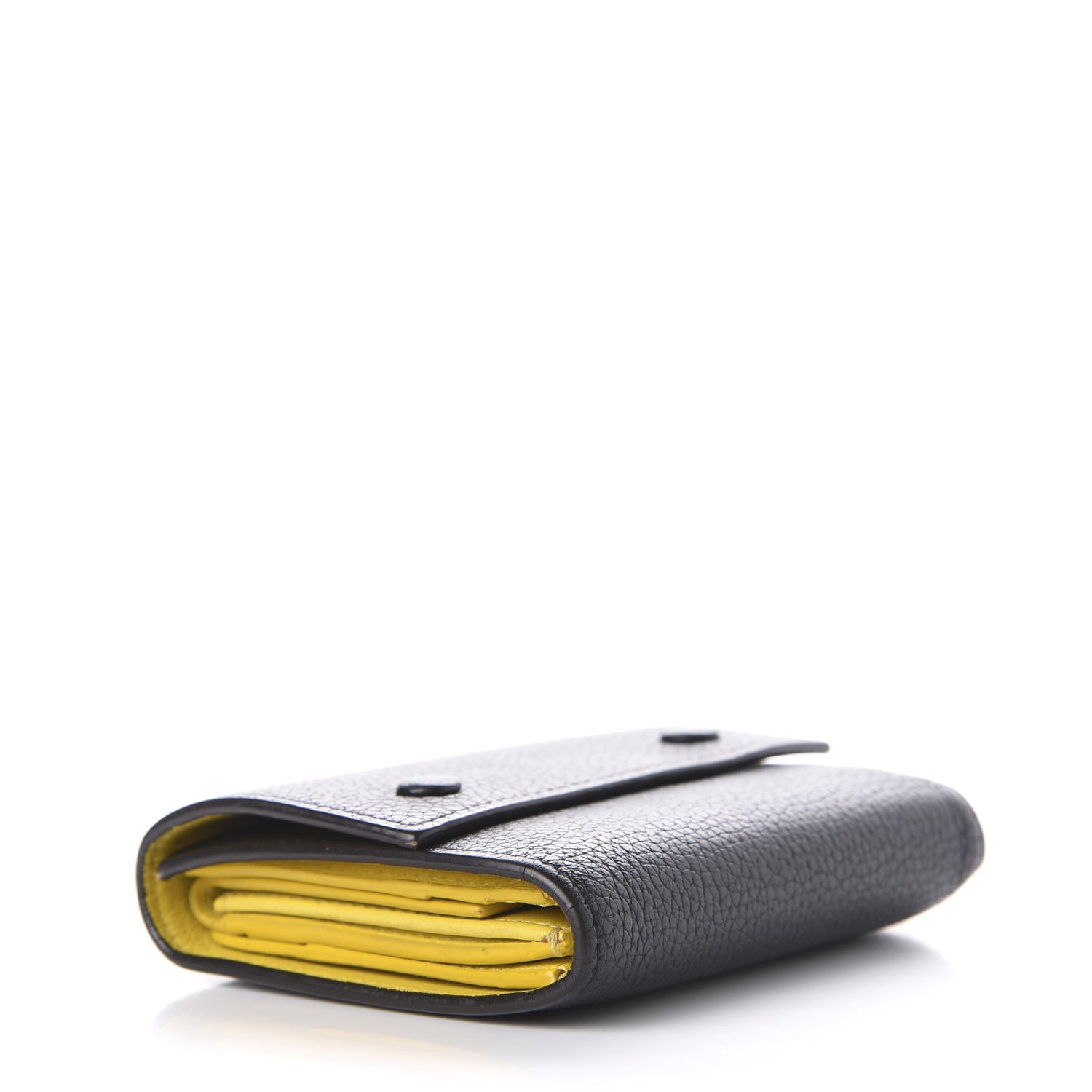 Celine Drummed Calfskin Small Multifunction Folded Wallet Black 4 of 7