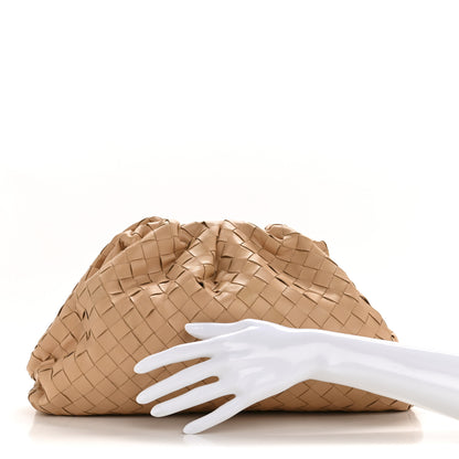 Bottega Veneta Nappa Maxi Intrecciato The Pouch Oversized Clutch Almond 2 of 11