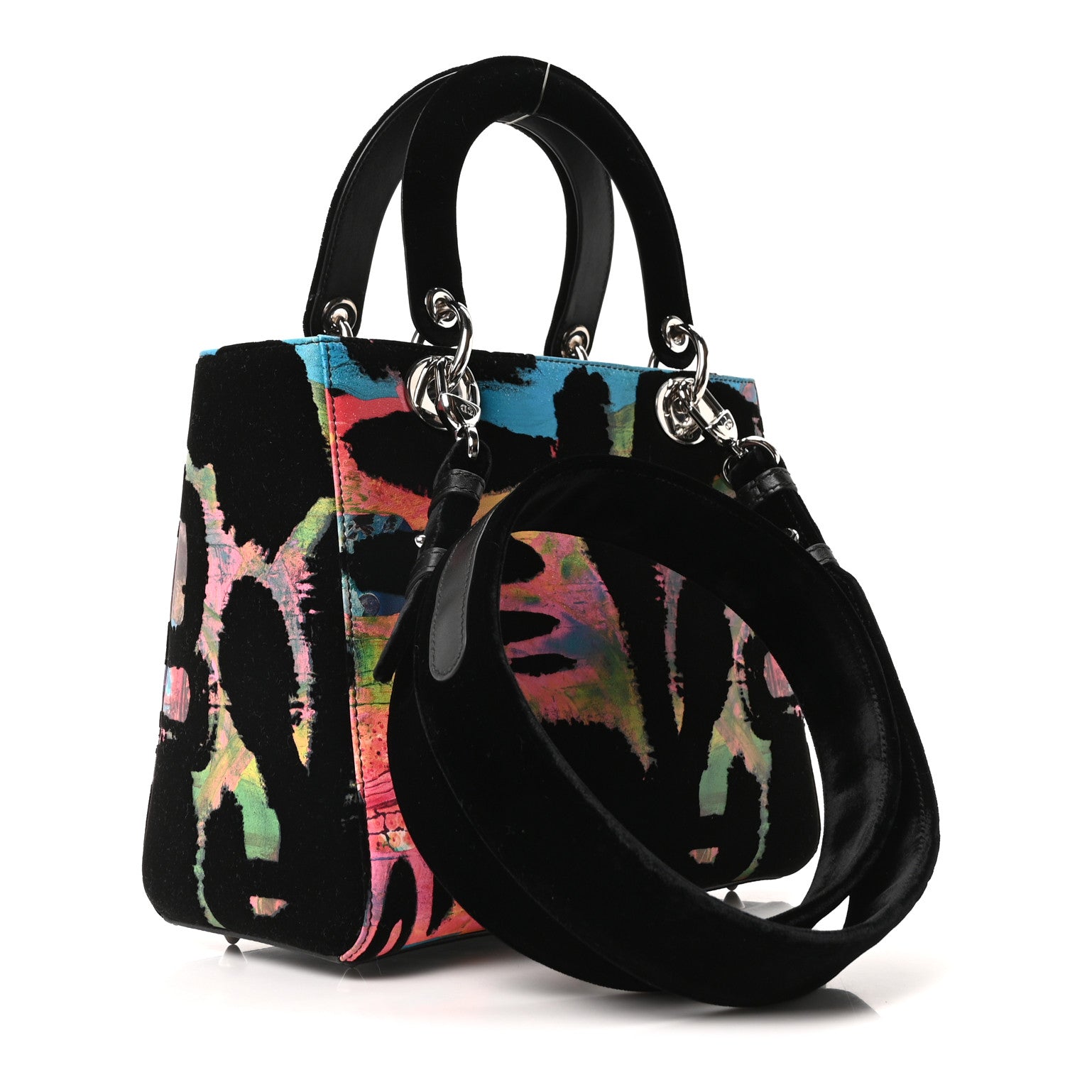 Christian Dior X CHRIS MARTIN Velvet Printed Medium Lady Dior Art