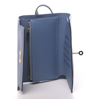 Hermes Epsom Medium Kelly Wallet Bleu Agate 5 of 9