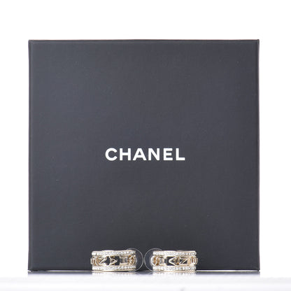 Chanel Metal Crystal Bow-tiful CC Hoop Earrings Gold 5 of 5