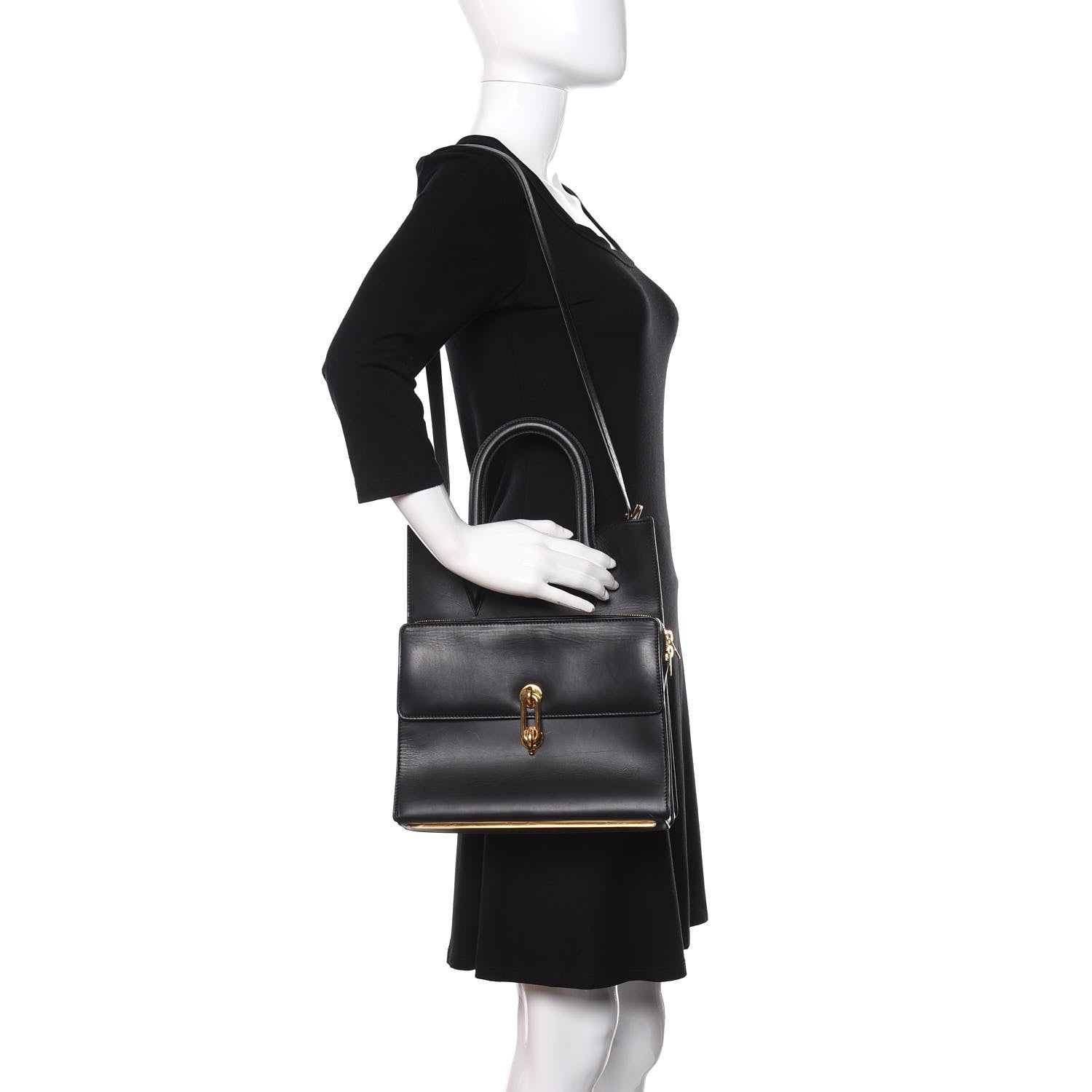 Balenciaga Calfskin Maillon Shoulder Bag Black 2 of 11