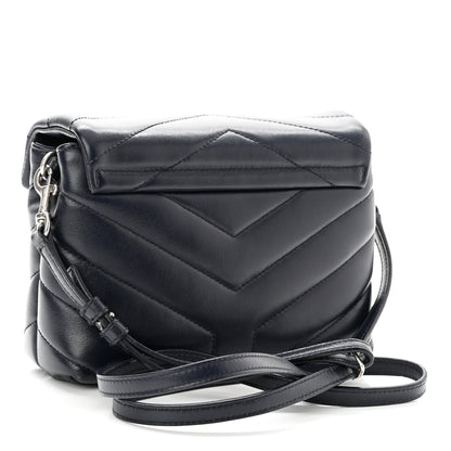Saint Laurent Calfskin Y Quilted Monogram Toy Loulou Crossbody Bag Medium Blue 3 of 11