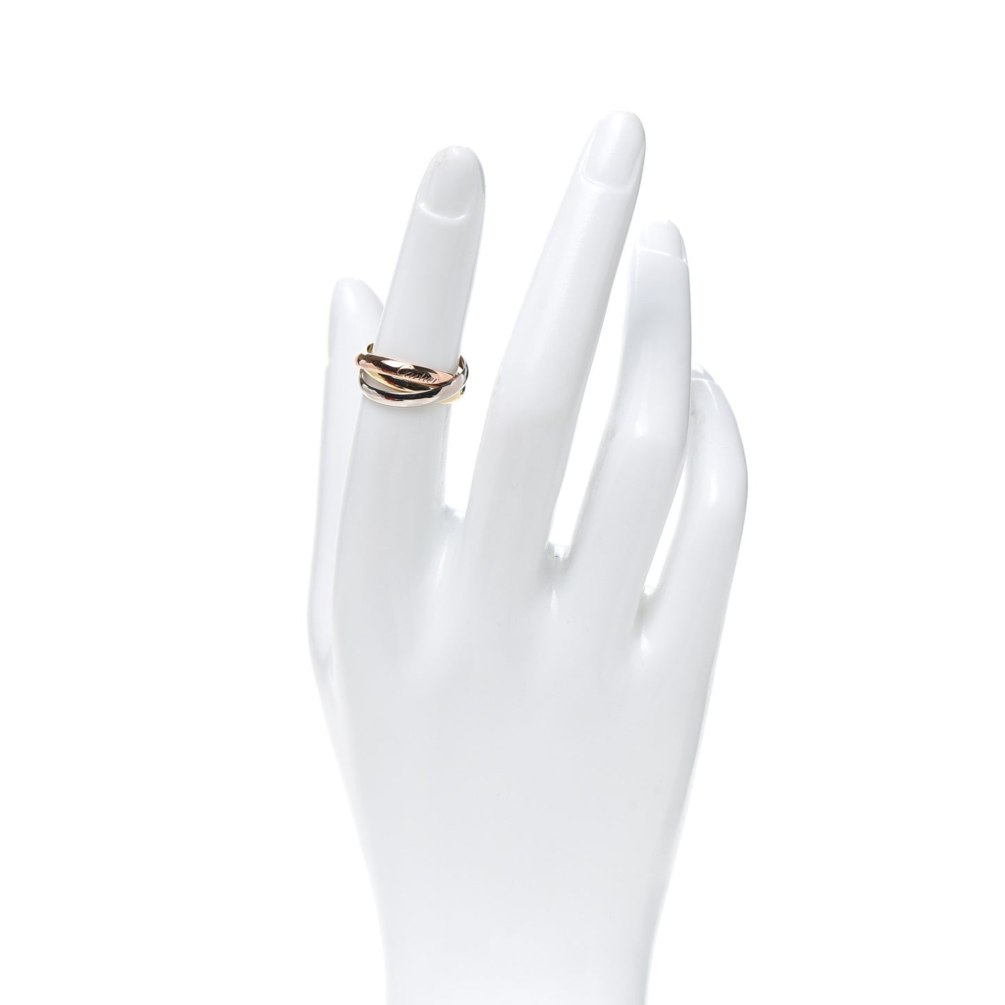 18K Pink Yellow White Gold Small Trinity Ring 50 5.25