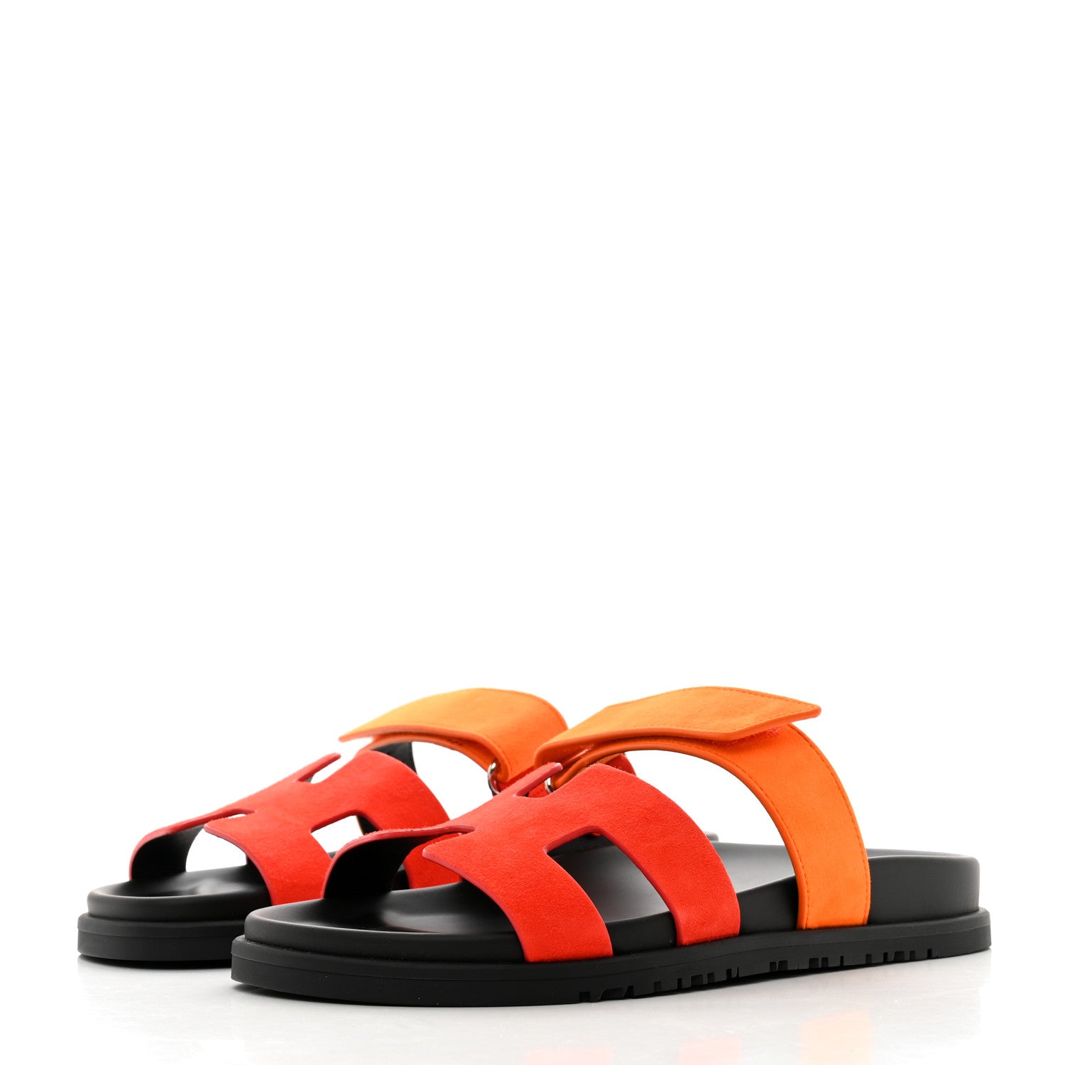 Hermes Suede Goatskin Womens Chypre Sandals 38 Rouge Ecarlate 3 of 9