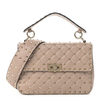 Valentino Garavani Nappa Medium Rockstud Spike Shoulder Bag Poudre 1 of 12