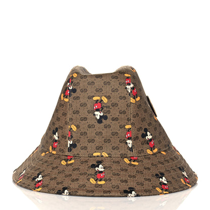 Gucci X DISNEY Mini Vintage GG Supreme Monogram Mickey Mouse Trent Bucket Hat M Beige Ebony Yellow 6 of 9
