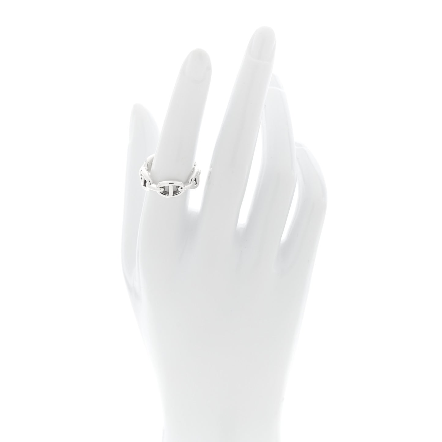 Sterling Silver PM Chaine d'Ancre Enchainee Band Ring 54 6.75