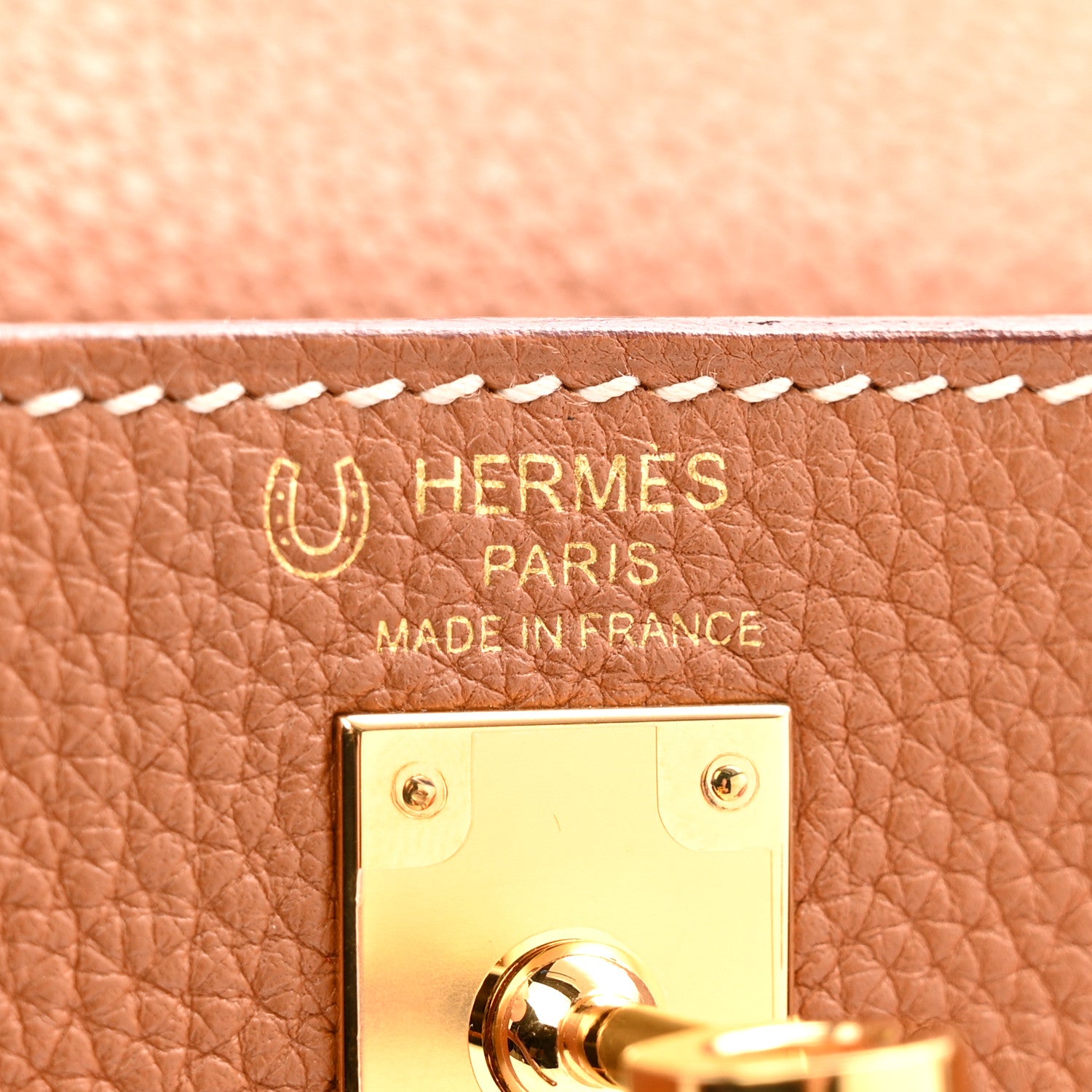 Hermes Togo Horseshoe Kelly Sellier 25 Gold Capucine 6 of 12