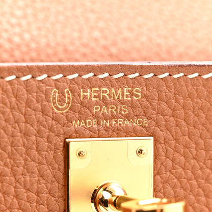 Hermes Togo Horseshoe Kelly Sellier 25 Gold Capucine 6 of 12