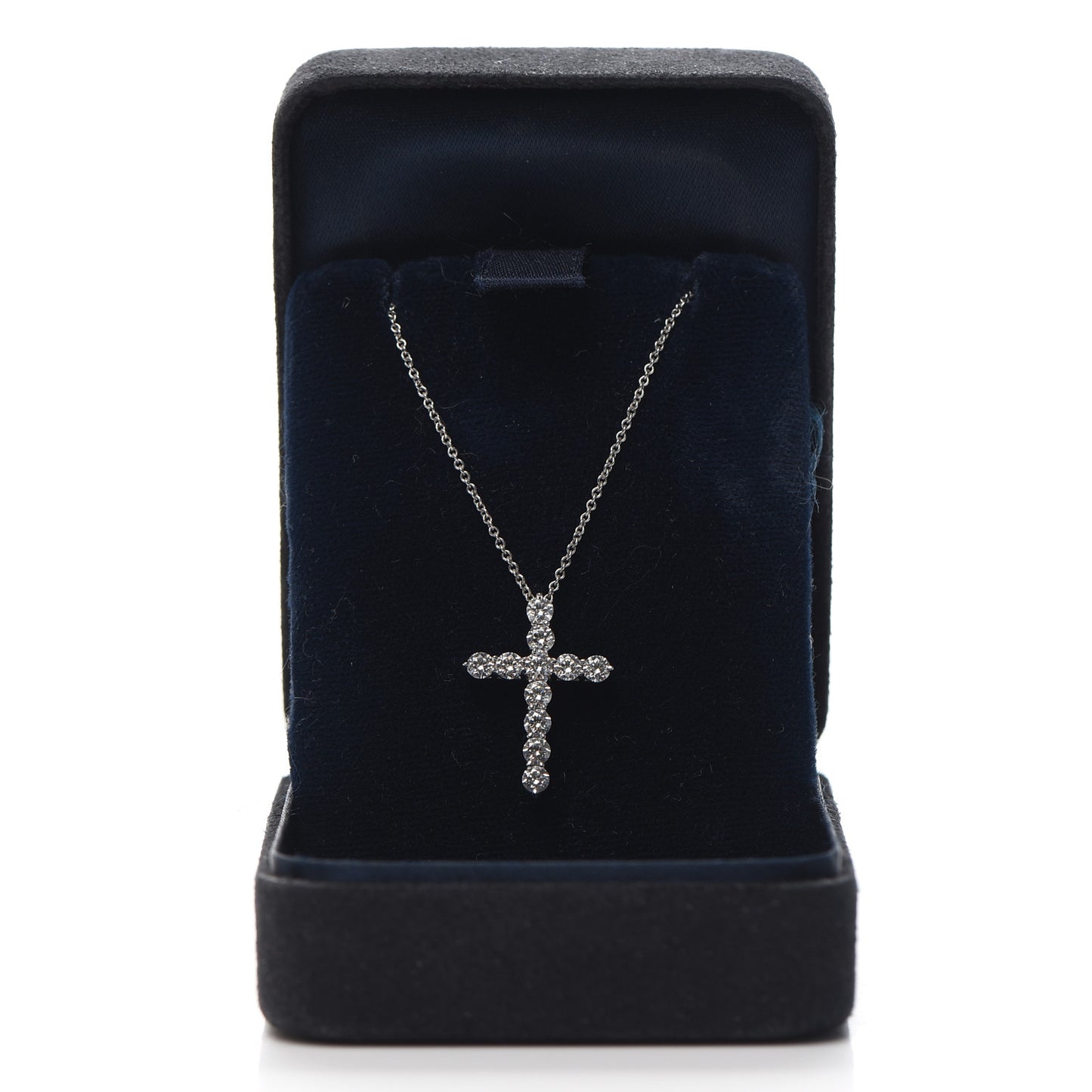 Platinum Diamond Medium Cross Pendant Necklace
