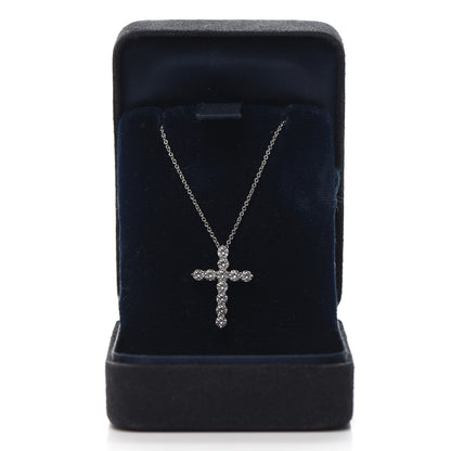 Tiffany Platinum Diamond Medium Cross Pendant Necklace 6 of 6