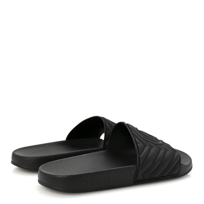 Gucci Rubber Matelasse Womens Slide Sandals 39 Black 5 of 7