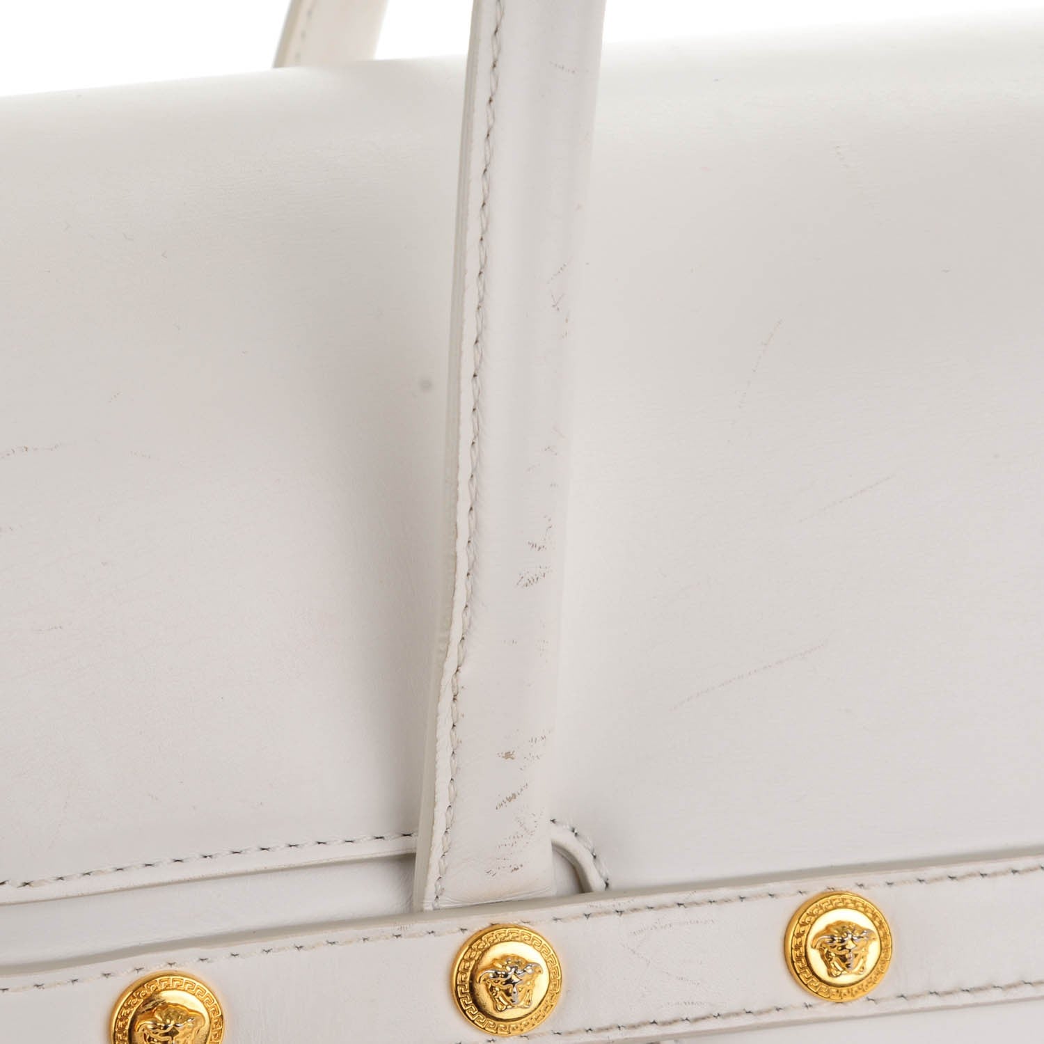 Versace Vitello Calfskin Large Signature Tote White 4 of 7