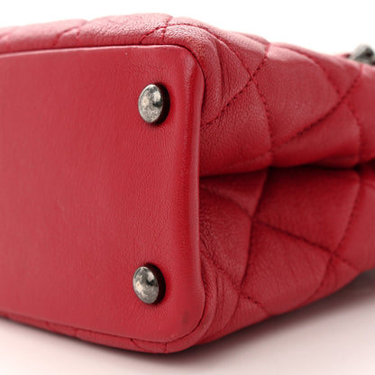 Chanel Shiny Sheepskin Quilted Small Shopping Tote Red 11 of 20