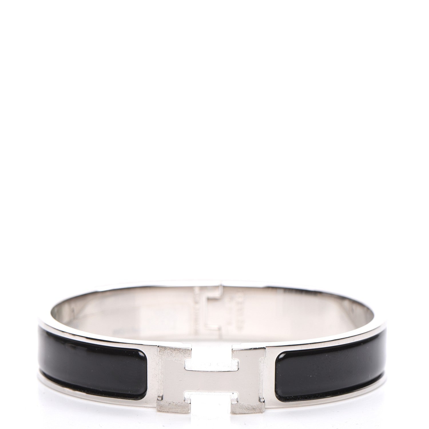 Hermes Enamel Narrow Clic Clac H Bracelet GM Black 1 of 5